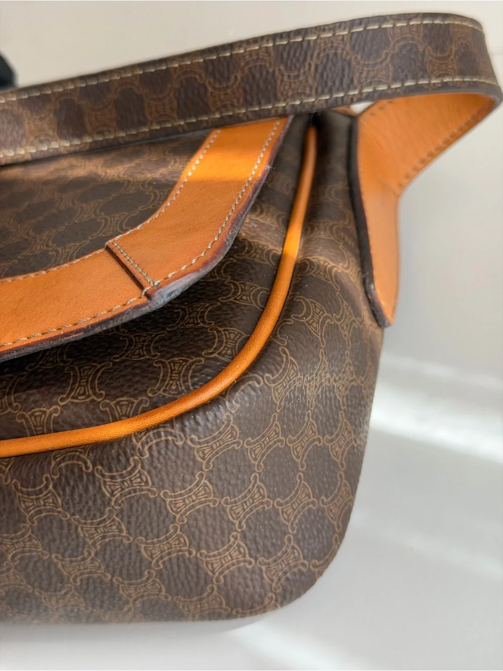 Authentic CELINE Macadam Logo Triomphe Crossbody Bag